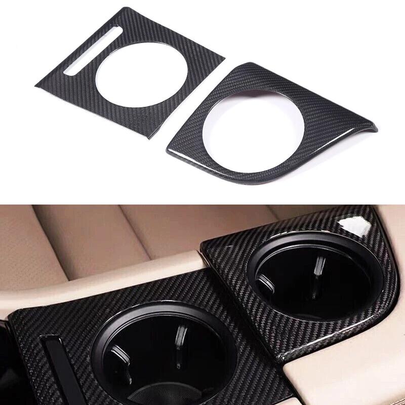 For Porsche Taycan 2019-2026 Real Carbon Fiber Car Central Water Cup Holder Cover Trim Car Interior Accessories L/RHD