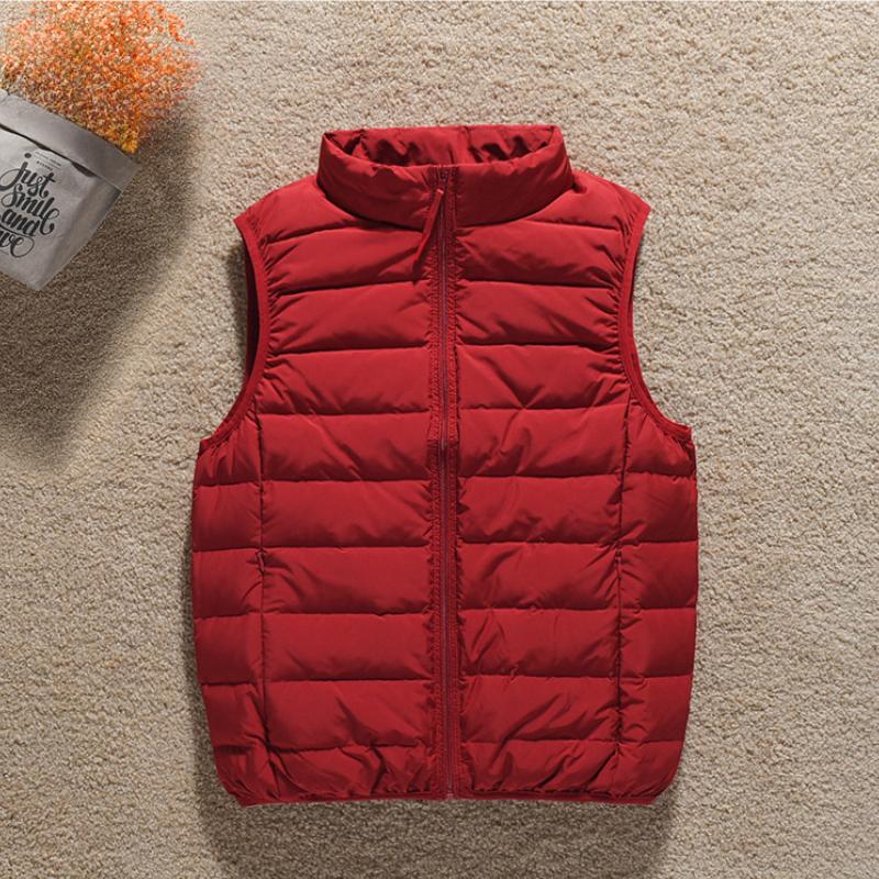 Winter Women’s Solid Lightweight Vest Down Coats Stand Collar Zipper Up Sleeveless Quilted Warm Down Jacket Thicken Loose Vest Short Puffer Jacket