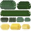 72 Pcs 10 Kinds Artificial Palm Leaves Golden Green Tropical Leaves with Stems Jungle Leaves Decorations for Hawaiian Party Wedding Decorations