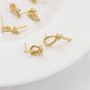 1pair Brass Twisted Geometry Stud Earring for Women Girls Earring Findings