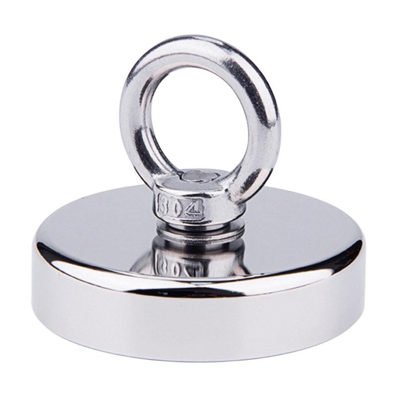 Неодимовый Железо Бор Сильный Поисковый Магнит с Противоударным Крюком и Рым-болтом