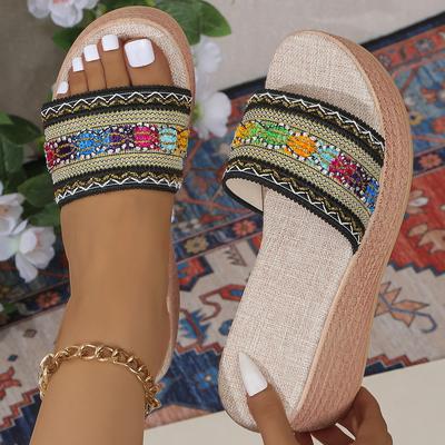 Модные женские тапочки Тренд Платформенные сандалии Летние Легкие Шлепанцы для женщин Новые Пляжные Повседневные Богемные тапочки Слайды Женские