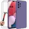 Case - BOOLING - for Samsung Galaxy A13 4G - Slim Silicone - Purple - 2 Tempered Glasses