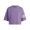 Оригинальная укороченная футболка Adicolor Neuclassics с тремя полосками, женские топы, темно-серый, фиолетовый IP8973