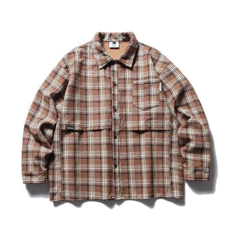 Рубашка с длинным рукавом с буквенным принтом 2024 года в японском стиле в стиле Гонконга, свободная рубашка для мальчиков, летнее модное универсальное повседневное пальто