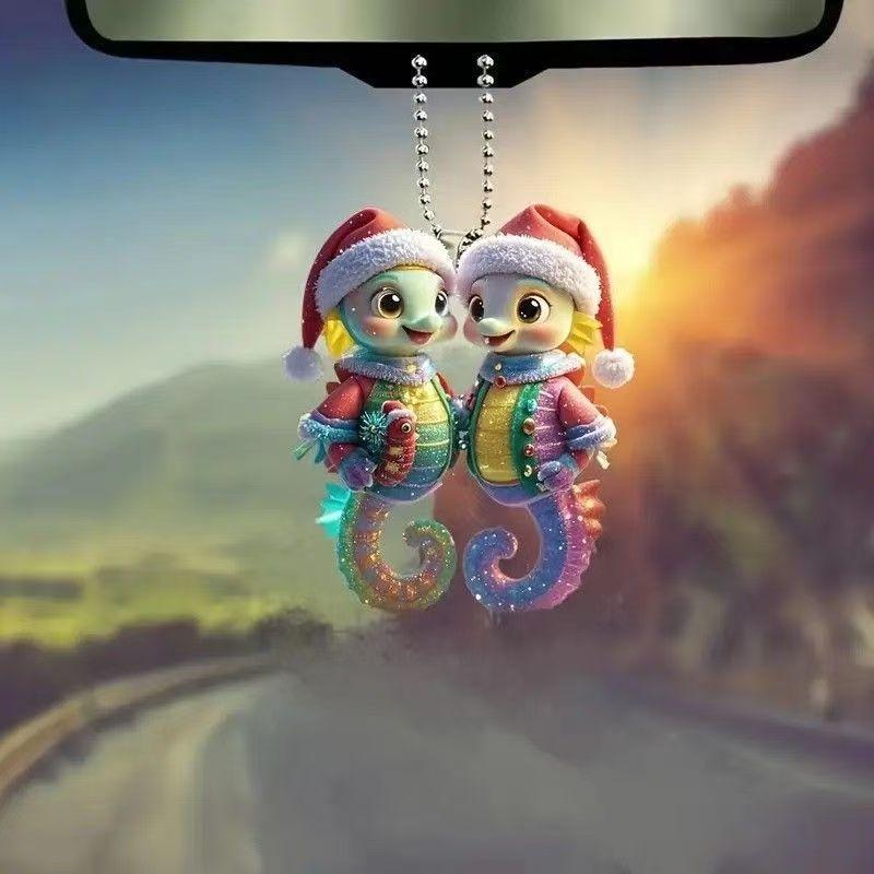 Акриловые плоские украшения в виде животных для рождественской праздничной вечеринки, декоративные подвески для рождественской елки