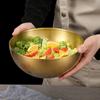 Kitchen Creative Stainless Steel Salad Ramen Bowl Korean Tableware Soup Fruit Gold Bowl Single Layer Cooking Basin Noodle Bowl