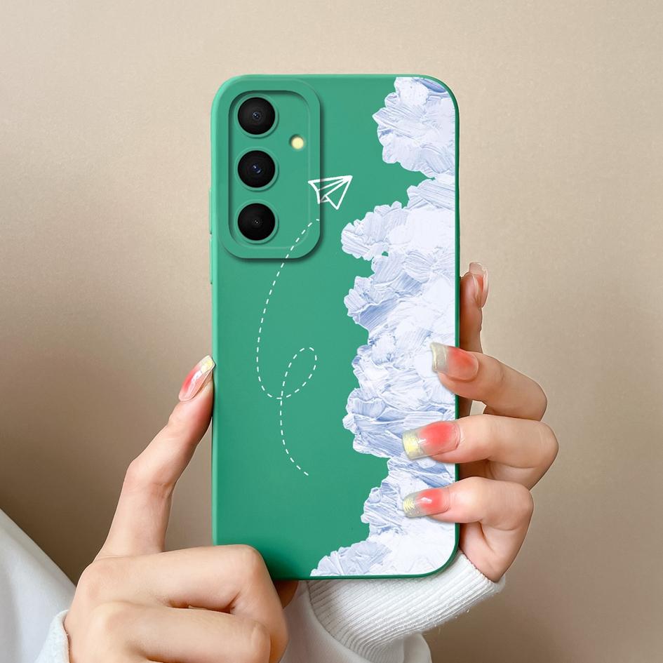 Чехол для Samsung Galaxy A55 S22 S23 M34 A05 A15 C55 F15 S24, чехол для телефона с милым кроликом и мультяшным узором, жидкий силиконовый противоударный бампер для Samsung