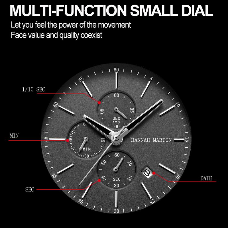 Мужские часы, модные брендовые многофункциональные сетчатые деловые водонепроницаемые наручные часы с маленьким циферблатом Relogio Masculino