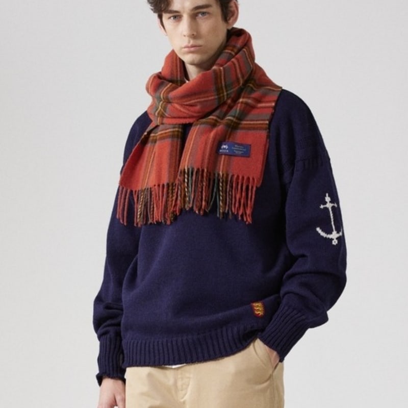 ABRAHAM MOON Шаль-шарф из мериносовой шерсти 50 см - Античный Королевский Стюарт