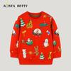 25 Autumn European & American Style Toddler Boys' Cartoon Christmas Crew Neck Pullover Sweatshirt