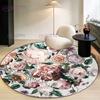 Элегантный 3D ковер в стиле ретро с большим цветком, круглый коврик для стула, классический коврик для журнального столика, ковер для прихожей, украшение в европейском стиле, прикроватный ковер