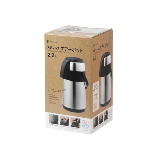 Термопот Pearl Metal Ecoloa HC-951, 2,2 л, нержавеющая сталь, изолированный, настольный