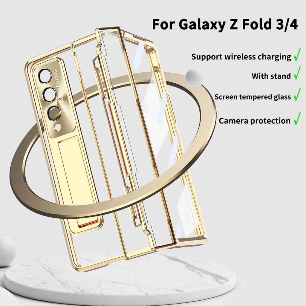 Прозрачный защитный чехол с шарниром для Samsung Galaxy Z Fold 7 6 5 4 3 с пленочным покрытием для линз и защитной пленкой для экрана Z Fold6 Fold7