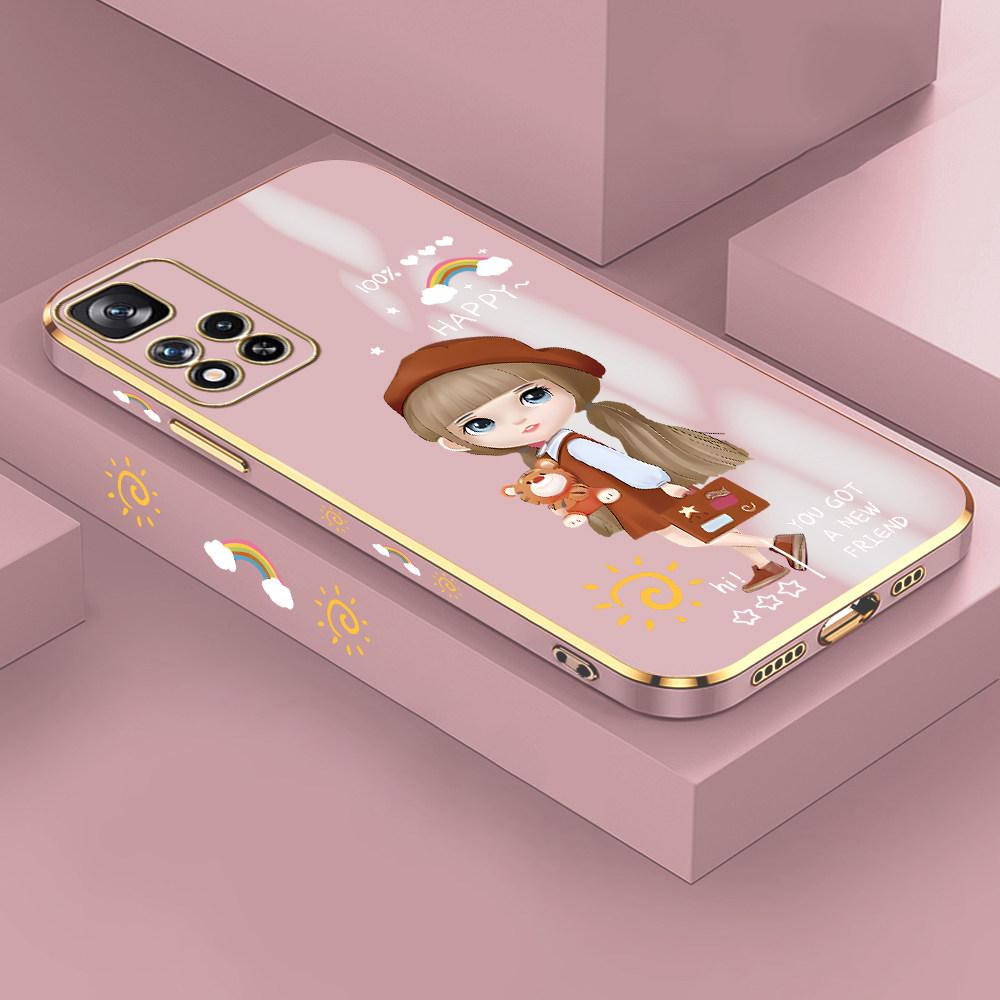 Для Redmi Note 13 Pro 12 Pro 12S 11 Pro 11S 10S OPPO A38 A77s A96 Realme C33 C65 OnePlus мягкий TPU полный объектив защитный чехол для телефона для милой девушки