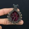 Tree Of Life Ruby Zoisite Gemstone Handmade Pure Copper Wire Wrapped Pendant Jewelry