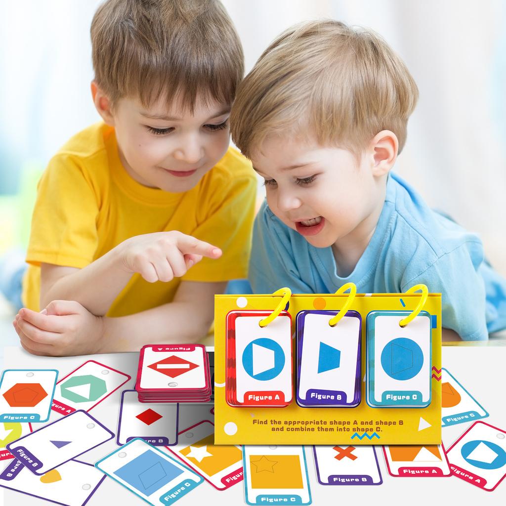 60 Graphic Combination Desktop Education Cards Color Enlightenment Graphic Combination Cognitive Card Parent-Child Interaction