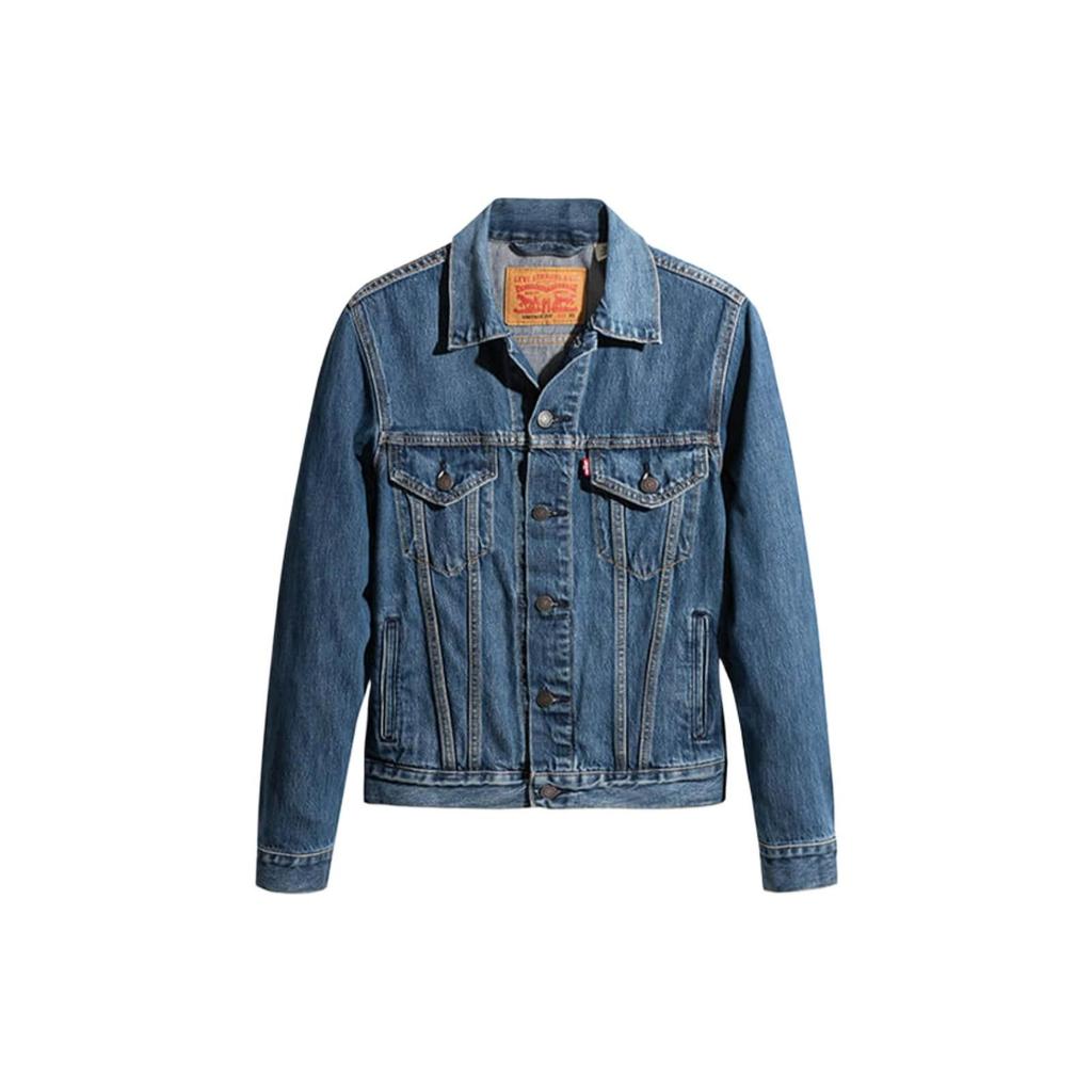 Levis Хлопковая джинсовая куртка с длинным рукавом на пуговицах унисекс куртки синего цвета 85248-0019