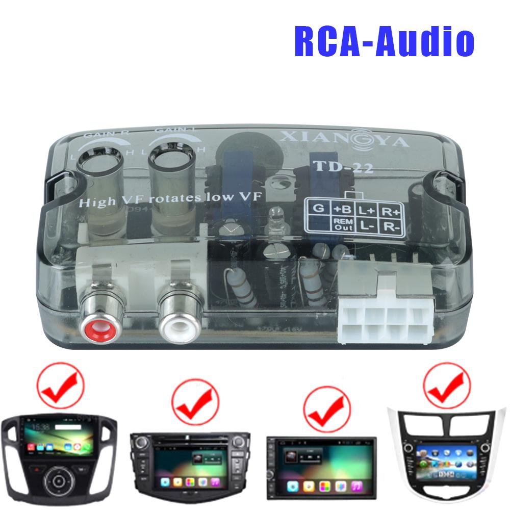 12V Высокий Уровень к Низкому Универсальный RCA Линейный Автомобильный Аудио Конвертер Регулируемая Частота Линейный Конвертер Уровня Динамика Адаптер RCA Стерео