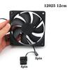 12cm DC 12v 3pin or Large 4pin Brushless Computer Cooling Fan 12025 120mmx25mm Fans Heatsink Radiator For PC Case GPU CPU Cooler