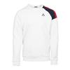 Men's White Crew Neck Sweatshirt with Embroidered Logo
