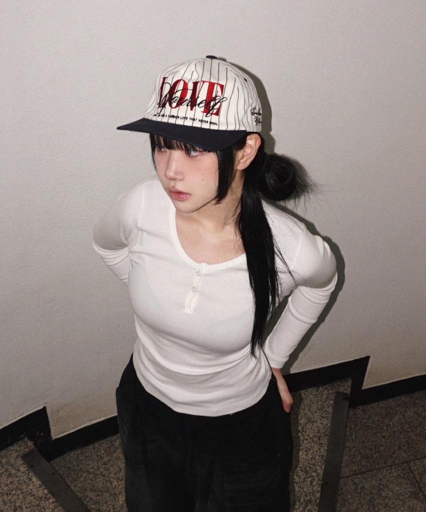 Полосатая кепка Sseo Love Yourself