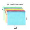 5~20pcs A4/A5 Stationery Storage Bag Grid Zipper Bags Document Folder Waterproof Office Educational Supplies File Bag TMZ