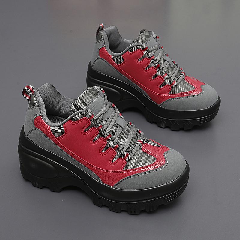 TUINANLE Женские кроссовки на массивном каблуке, повседневные туфли на высоком каблуке на танкетке, женские водонепроницаемые туфли на плоской подошве со шнуровкой