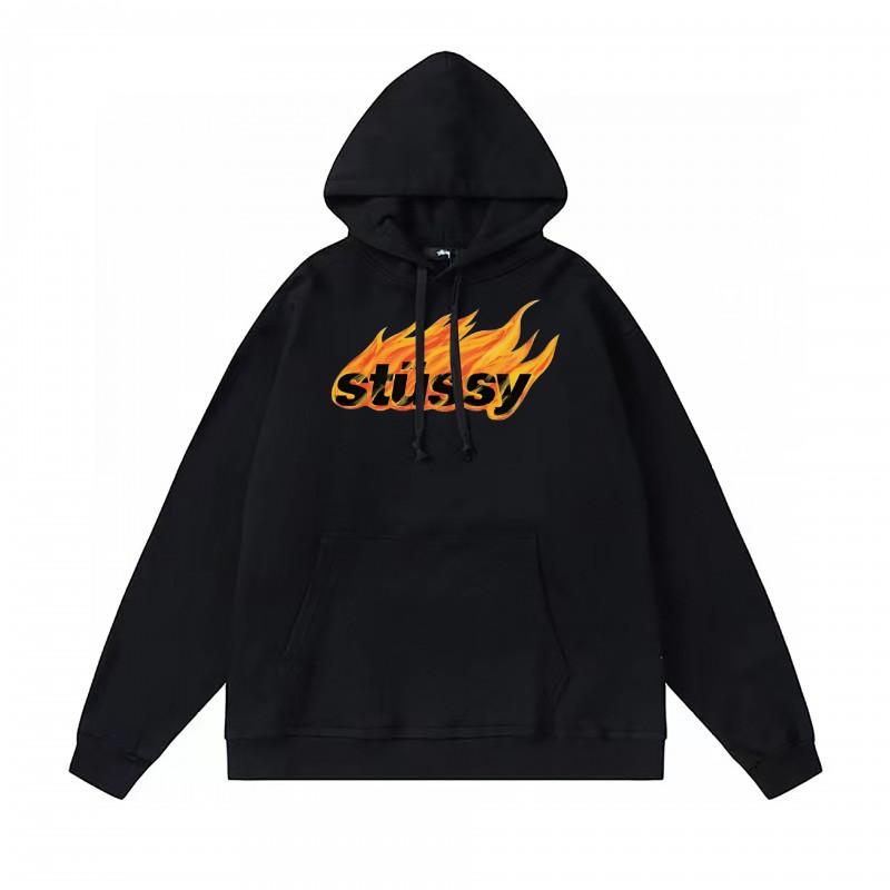 Худи Stu Streetwear Зимняя теплая хлопковая толстовка на флисе с принтом букв Свободный крой Мужская