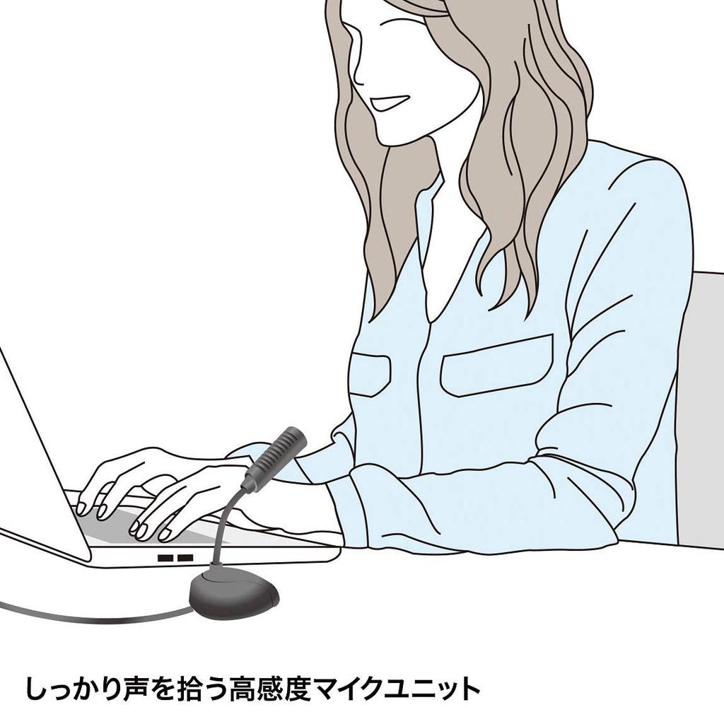 Sanwa Supply High Sensitivity PC Microphone for Mini Plug 3.5mm 4-Pole Non-Directional MM-MC31