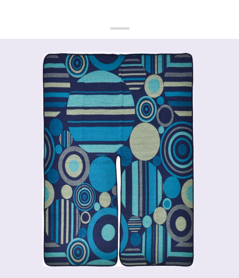 Женская теплая шаль-накидка с разрезом, осенне-зимняя, с геометрической строчкой