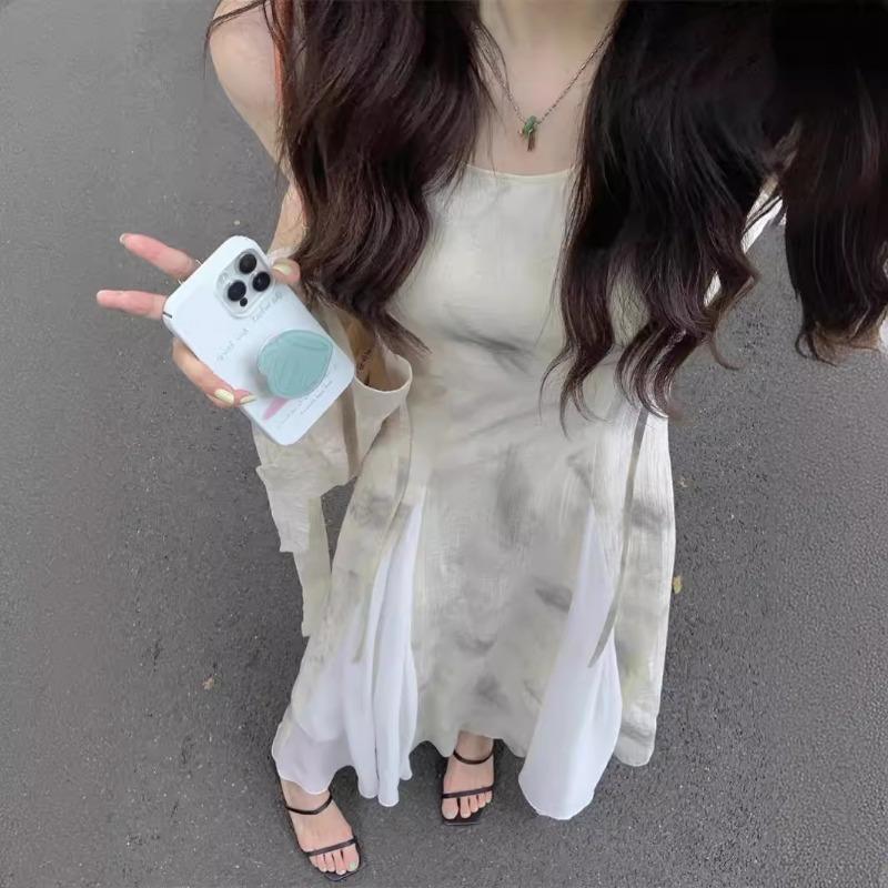 Новое платье-слинг в китайском стиле, женское летнее новое ретро-художественное элегантное длинное платье