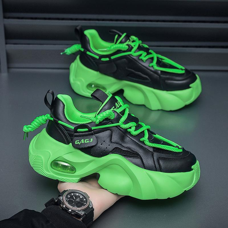 Европейская станция GAGJ мужская обувь новая воздушная подушка универсальная повседневная спортивная обувь толстая подошва увеличивающая рост кожаная обувь для пап
