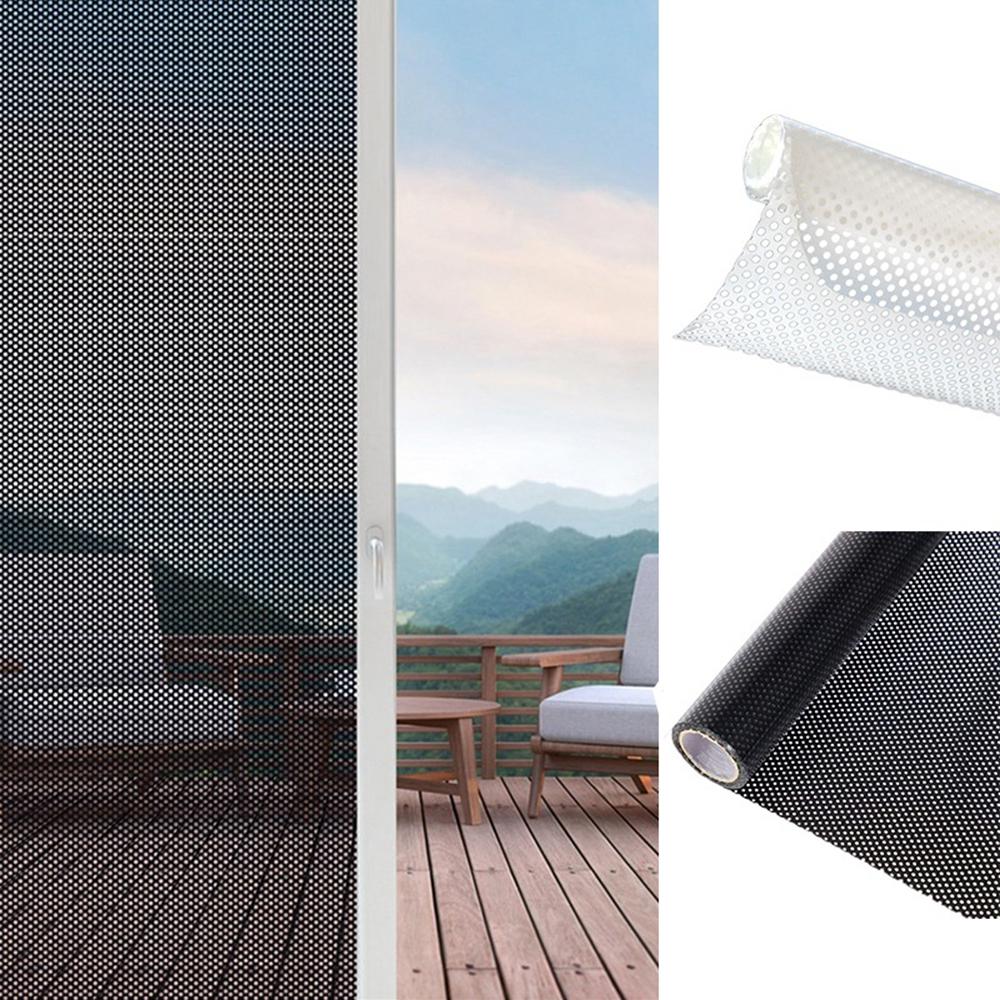 Darkening Self-adhesive Anti-UV Mesh Sun Blocking Window Film Glass Sticker Decal Window Stickers