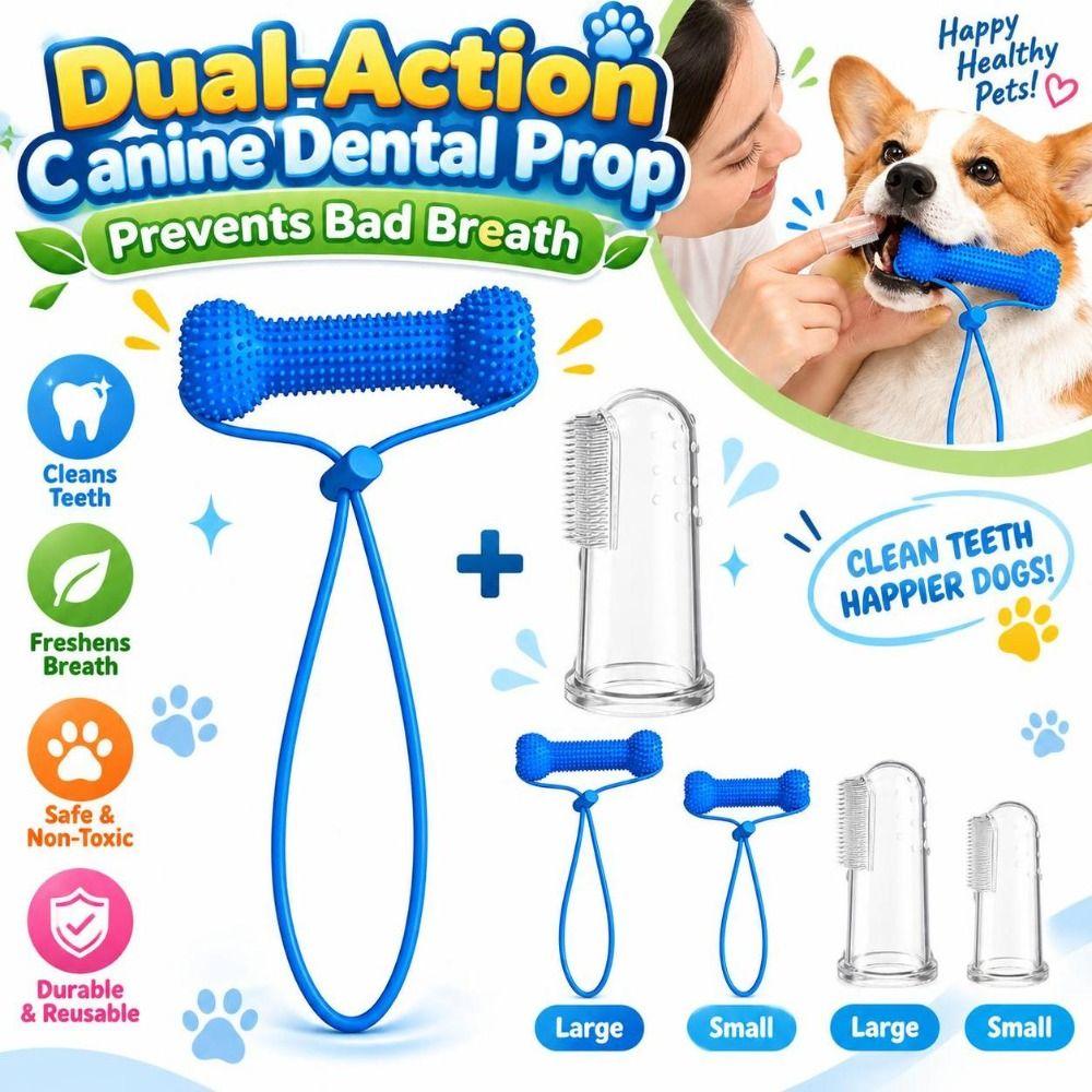 Prevents Tooth Decay Dual-Action Canine Dental Prop Dog Toothbrushing Toy for Medium Small Dogs