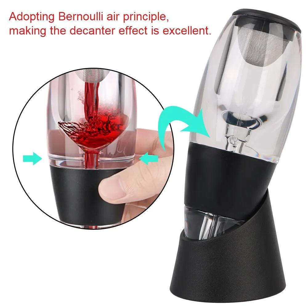 Professional Wine Decanter Pourer With Filter and Base Quick Sobering Wine Whisky Aerator Dispenser For Bar Party Kitchen