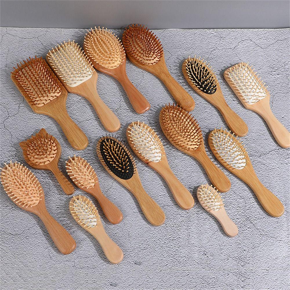 Professional Air Cushion Wood Comb Massage Brush Hair Loss Bamboo Comb Healthy Detangling Hair Brush Styling Tool