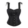 Black Double Strap Women's Waist Cincher Corset Body Shaper