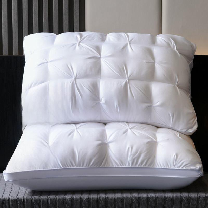1Pcs Bed Pillow Soft Fluffy Filling Pillows Washable Breathable Neck Support Sleep Pillow Adult Bedroom Home Use Student Pillows