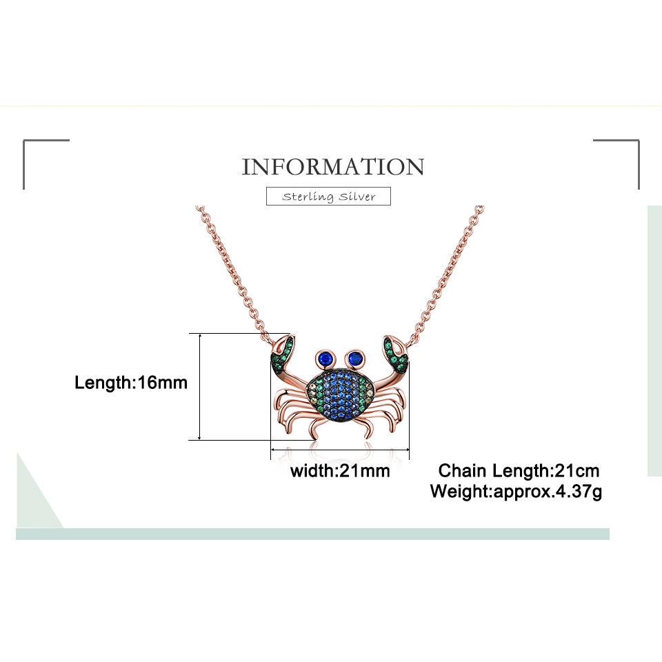 Umcho 925 Серебряное Красочное Крабовое Ожерелье-Цепочка Настоящее Ожерелье из Стерлингового Серебра 925 пробы для женщин, подарок на вечеринку, ювелирные изделия для летних каникул