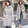 Moda invernale vestiti imbottiti in cotone donna taglia media e lunga vita sottile inverno taglia grande ispessito aderente vestiti in cotone cappotto donna