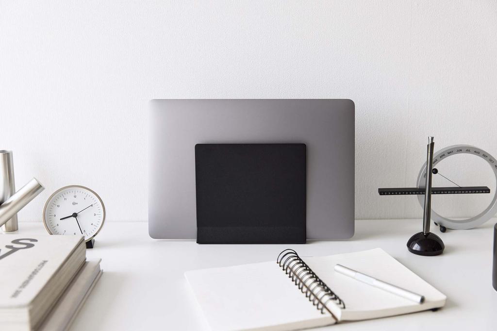 Yamazaki Slim Laptop W16 X X Tower Laptop Vertical Product 4499 Stand, Black, Approx. D5.7 H15.2cm, Storage, Positioning, Space-Saving, Number