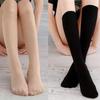 Женские вельветовые гольфы средней толщины до колена, модные чулки телесного цвета для весны и осени.