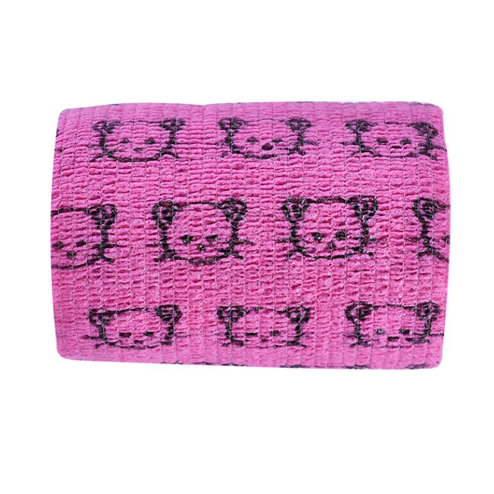 4 шт. Ветеринарный бинт для питомцев Первая помощь Самоклеящаяся дышащая лента Собаки Травма Эластичная обертывающая лента для тела Розово-красный кот