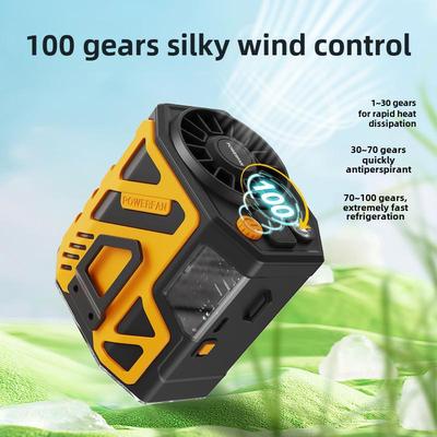 Портативный подвесной вентилятор Mecha Waist: Сильный ветер, зарядка от USB, идеально подходит для строительных площадок.