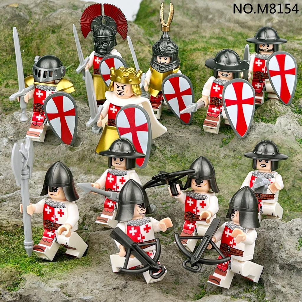 12 средневековых минифигурок Средневековый рыцарь Илимбе Щит Лук и стрелы Строительный блок Игрушка Трансграничный