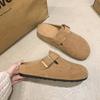 New Suede Women's Clog Slippers Fashion Cork Foot Bed Beach Slippers Soft Cork Non-slip Women's Clog Slippers
