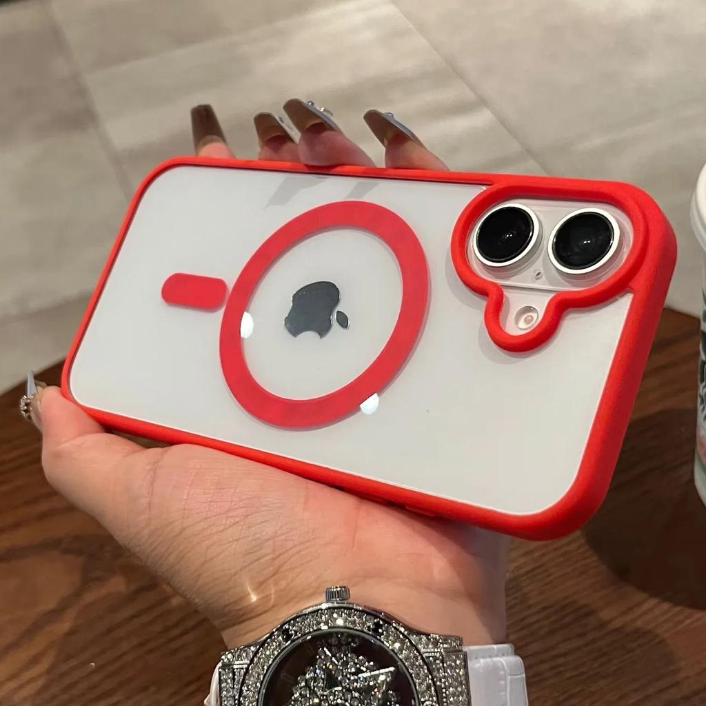 Чехол-бампер цвета конфет с магнитной беспроводной зарядкой для iPhone 16 Pro Max 15 Plus 14 13 12Pro Max, прозрачная противоударная задняя крышка