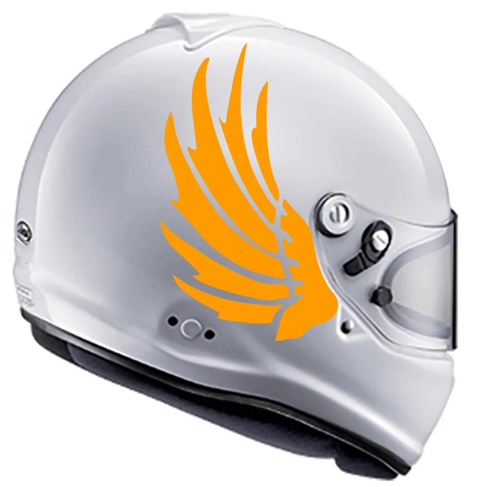 2 шт. Креативные наклейки на шлем с изображением крыльев и перьев, съемные виниловые светоотражающие наклейки для украшения мотоцикла и электровелосипеда.