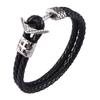 Men Bracelet Titanium Steel Bracelet Black Personality Leather Woven Anchor Leather Bracelet Rope Bracelet For Men Gift